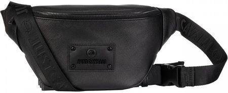 JUST CAVALLI skórzana nerka torba damska GOTHIC PLATE BLACK