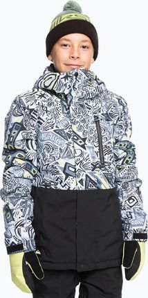 Kurtka Snowboardowa Dziecięca Quiksilver Mission Printed Block Heritage Scribble Black