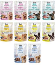 Brit CARE Mini Jagnięcina, Dziczyzna, Królik z łososiem, Kurczak z tuńczykiem, Łosoś ze śledziem 10 x 85 g