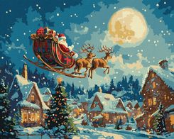 Zdjęcie Ideyka Obraz Malowanie Po Numerach Świąteczna Bajka 40Х50 Na Ramie - Bukowno