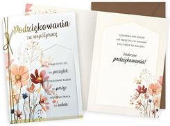Kukartka Karnet Podziękowania Za Współpracę Kwiatki