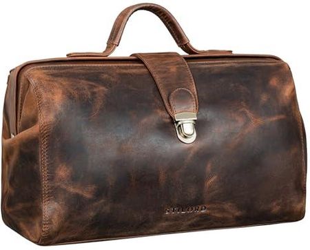 STILORD 'Percy' Torba Lekarska Skórzana Vintage Walizka Torba Biznesowa Torebka Domowa Prawdziwa Skóra, Kolor:soria - br±zowy