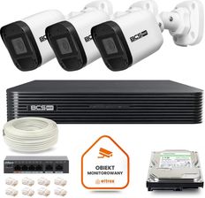 Bcs Zestaw Monitoringu Ip Basic 3X Kamera Bcs-B-Tip15Fr3(2.0) Rejestrator Z Dyskiem 1Tb (Z49087B3)