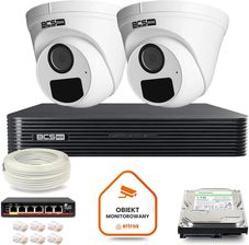 Bcs Zestaw Monitoringu Ip Basic 2X Kamera Bcs-B-Eip15Fr3(2.0) Rejestrator Z Dyskiem 1Tb (Z49090T2)
