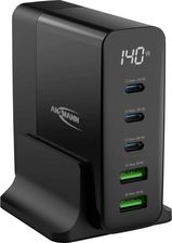 Ansmann Ładowarka USB Desktop Ladegerät mit Display DC5140PD 140W 140 W Ilość wyjść: 5 x USB USB-C