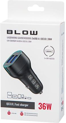 Blow 75-767# Ładowarka samochodowa gn.usbx2 36w g36d - zdjęcie 5