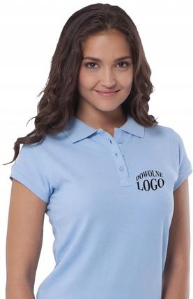 POLO damskie z WŁASNYM dowolnym logo NADRUK S