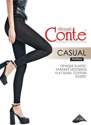Conte Casual – Grube Legginsy 100 Den z Prążkowanym Wzorem