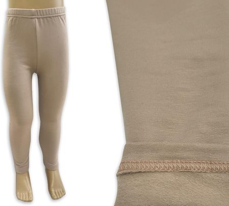 LEGGINSY ocieplane 104/110 elastyczne SPODNIE dziecięce BEŻOWE