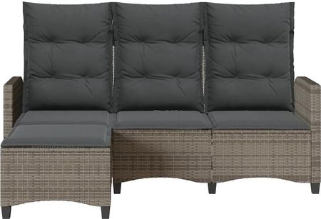 vidaXL Rozkładana Sofa Ogrodowa Z Poduszkami L-Kształtna Szara 4108240 - zdjęcie 3