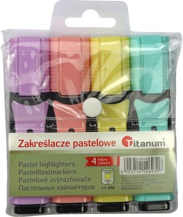 Titanum Zakreślacze Pastelowe 4 Kolory