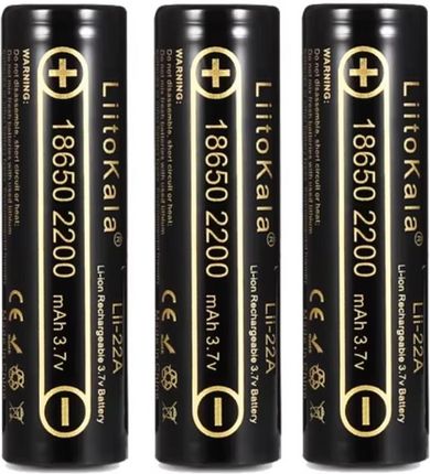 Liitokala 3 Szt. Ogniwo Li-Ion 18650 3,7V 2200mAh Li-22A