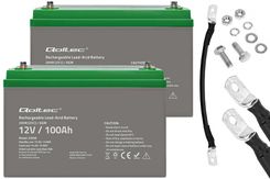 Zdjęcie Qoltec Zestaw: 2 x akumulator AGM LongLife 12V 100Ah + przewód do łączenia 3SPZC21726 12V/24V - Tychy