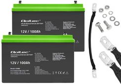 Zdjęcie Qoltec Zestaw: 2 x akumulator żelowy GEL Professional LongLife 12V 100Ah + przewód do łączenia 3SPZC21726 12V/24V - Tychy