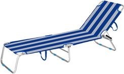Marbueno Rozk�adany Le�ak Aluminiowy Pasy Niebieskie I Bia�e Pla�a I Basen 187X58X24cm 10364 D1400076