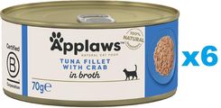 Applaws Natural Cat Food Tuna Fillet With Crab Mokra Karma Dla Kotów W Bulionie Tuńczyk Z Krabem 6X70G