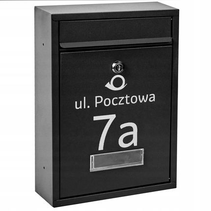 Skrzynka Pocztowa Na Listy Czarna Wzór Napis Skrzynka Z Adresem Na Listy