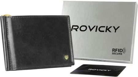 Banknotówka męska ze skóry naturalnej z systemem RFID - Rovicky