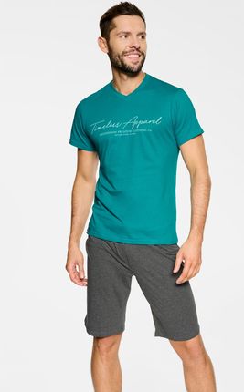 Piżama Męska Model Pulse 39738-66X Turkus/Grafit - Henderson