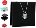 NASZYJNIK SREBRNY łańcuszek z zawieszką HAMSA RĘKA FATIMY CELEBRYTKA 45 cm