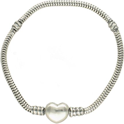 Diament Srebrna Bransoletka Damska Do Charmsów Modułowa Typu Pandora Z Serduszkiem