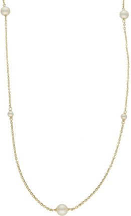 Złoty naszyjnik 585 celebrytka z perełkami