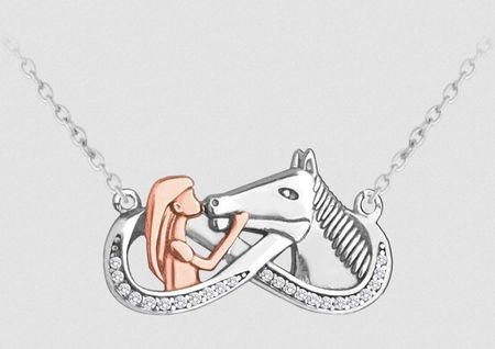 Srebrny naszyjnik z zawieszką nieskończoności 'Miłość do konia'