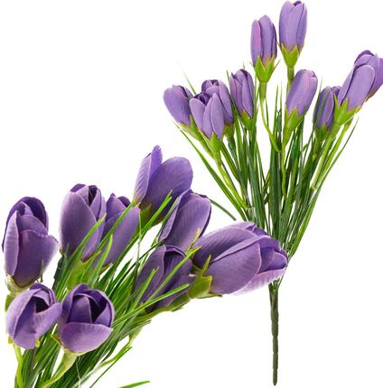 CV27023-10 KROKUS KROKUSY SZTUCZNE BUKIET KROKUSÓW W TRAWIE KOMPOZYCJA WIOSNA