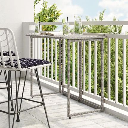 vidaXL Składany Stół Ogrodowy Szary 90X51X75cm Polirattan 4108256