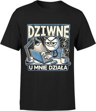Dziwne u mnie działa dla informatyka programisty IT Męska koszulka (XXL, Czarny) - zdjęcie 1