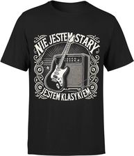 Nie jestem stary jestem klasykiem z gitarą Męska koszulka (L, Czarny)