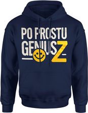 Po prostu geniusz Męska bluza z kapturem (L, Granatowy)