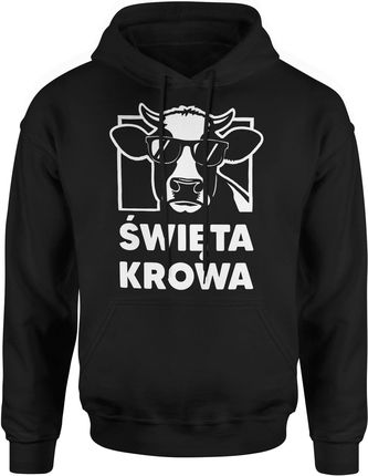 Święta Krowa z Krową Męska bluza z kapturem (M, Szary) - zdjęcie 2