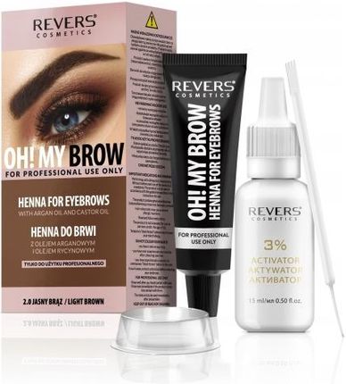 Revers Henna Do Brwi Pro Colors Jasny Brąz Trwała - zdjęcie 3