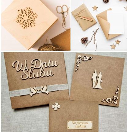 ozdobne Scrapki drewniane Komunia święta hostia Ihs Scrapbooking rękodzieło - zdjęcie 2