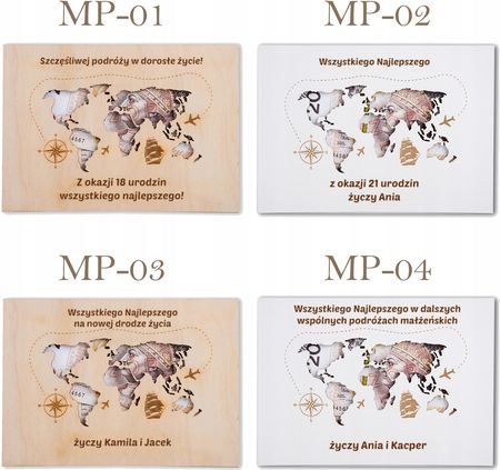 Gift4.Pl Tabliczka Z Mapą Na Pieniądze Prezent Na Ślub Urodziny 18 21 30 40 50 60 - zdjęcie 2