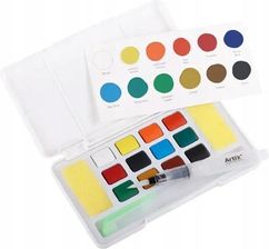 Zdjęcie Mp Poland Farby Akwarelowe Pędzlem Wodnym 12 Kolorów 4524 - Stepnica