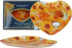 Zdjęcie Szklany talerz dekoracyjny-serce(ok. 25x23cm) van Gogh, Słoneczniki (carm - Elbląg