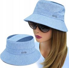 KAPELUSZ Letni z SIATKĄ Rybacki Bucket Hat NIEBIESKI Bawełniany Pako Jeans