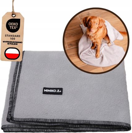 Mimiko Pets Kocyk Polarowy Dla Psa Lub Kota Rozmiar L Duży Szary Polar 150cm X 100cm