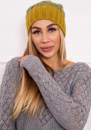 Czapka z polarem Paryż K213 kiwi+turkusowy