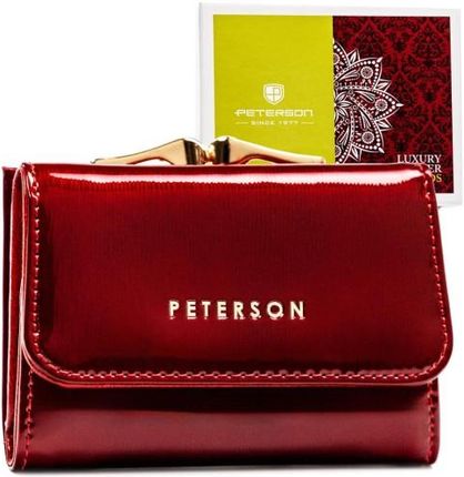 Portfel damski do torebki z lakierowanej skóry naturalnej - Peterson