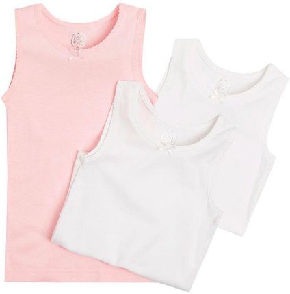 PODKOSZULEK DZIEWCZĘCY BAWEŁNIANY 3 SZT. BIAŁY RÓŻOWY 134 CM