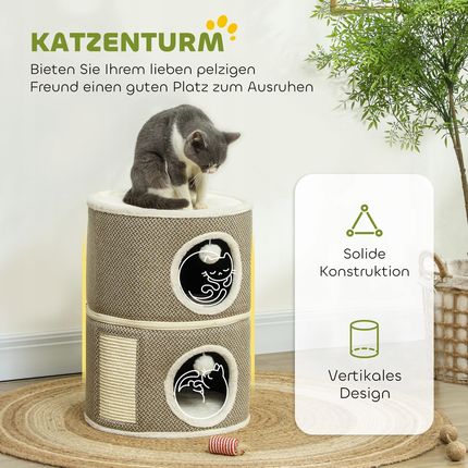 Kocia tuba 56 cm z kryjówką dla kota do 5 kg 1771214610 - zdjęcie 2