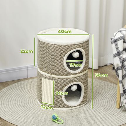 Kocia tuba 56 cm z kryjówką dla kota do 5 kg 1771214610 - zdjęcie 4
