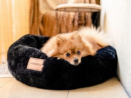 Mimiko Pets Legowisko Shaggy okrągłe L 60cm czarne 1773256302 - zdjęcie 4