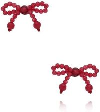 Zdjęcie By Dziubeka Kolczyki kokardki czerwone z jadeitami KSY0284 - Strzelce Krajeńskie