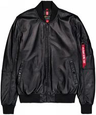 Zdjęcie Kurtka skórzana Alpha Industries MA-1 Leather Bomber Jacket 156141 03 - Czarna • RATY 0% | Kup dziś i zapłać za 30 dni | GRATIS WYSYŁKA | ZWROT DO 100 - Września