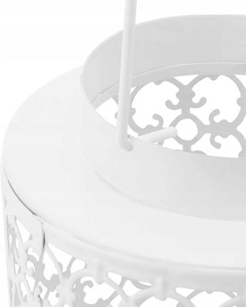 Altom Latarenka Metalowa Ażurowa Z Uchwytem Biała 13,5X13,5X18,5Cm (1704001262) - zdjęcie 2