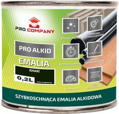 Zdjęcie Pro Alkid Szybkoschnąca Emalia Alkidowa 0,2L Khaki - Dobczyce